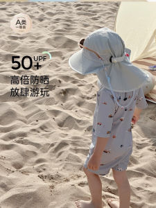 Boys Summer One-Piece Swimsuit Quick Dry Zipper Car Patterned Briefs Baby Swimwear Comfortable Breathable Polyester Spandex