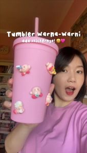 【RUMATIDY】BIBI Tumbler Macaroon Matte Bahan PES Warna-warni 500mL FREE Sedotan dengan Sticker 3D