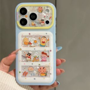 CRAYON SHINCHAN | Japanese Anime Cartoon Shell Pattern Crayon Shin Chan Phone Case For iphone 18Pro 15 16 17 18 Pro Max Full Lens Protective Cover