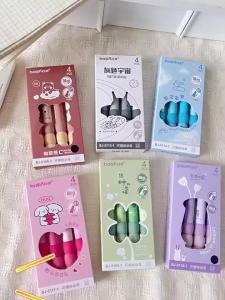 Bộ 4 Bút Gel Xóa Được Mềm Mại Ngòi 0.5mm Mực Đen Khô Nhanh Đầu ST Có Thể Thu Vào Dành Cho Học Sinh & Văn Phòng