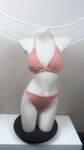 ชุดเดินชายหาด บิกินี่เที่ยวทะเล บิกินี่แฟชั่น เสื้อคล้องคอ บรามีฟองน้ำ มีกระโปรงคลุม