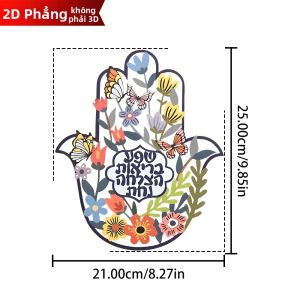 CIFbuy | CIFBUY Kim Loại Hamsa Hand Wall Art Với Thiết Kế Hoa Văn Của Người Do Thái Trang Trí Mắt Ác Của Người Do Thái Bùa Sắt Cho Lễ Tạ Ơn Giáng Sinh Quà Tặng Tân Gia