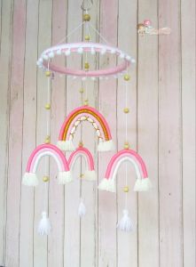 Rainbow macrame Baby Mobile / mainan box bayi / mainan gantung bayi