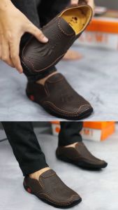 Giày lười nam giày mọi nam da bò thật siêu mềm êm chân in vân nổi siêu đẹp [xem hàng mới thanh toán p-1]