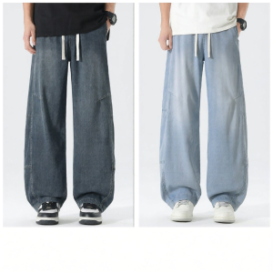 izzue | Ice Filament Tencel Mens Denim Jeans Loose Straight Pants
