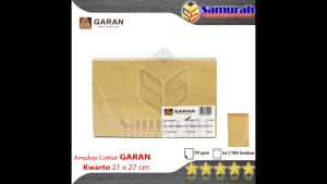 Amplop Kertas Coklat GARAN Ukuran Kwarto 21 x 27 cm / Amplop Dokumen Quarto 1 pak isi 100 Uk 21x27