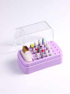 30 Hole Nail Polishing Head Storage Box Polishing Head Display Rack Drill Bit Box for Manicure Polishing Head Organize Storage