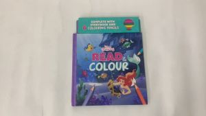 Disney Princess Ariel Read & Colour English Story Book & Colouring Book with 6 colouring pencils for Kids