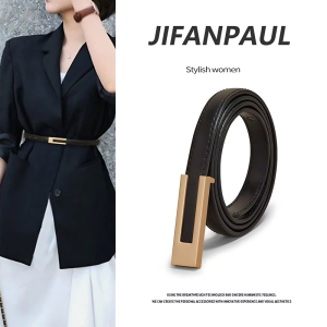 JIFANPAUL | Stylish Leather Belt for Dress Jeans Black