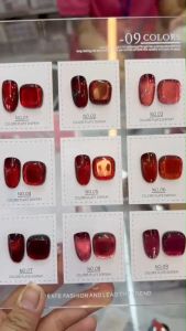 Set AGH 1-9 สีเจล สีทาเล็บเจล 15ml พร้อมแถมชาร์จสี สีลูกแก้วแดงไซรัป