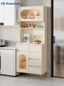 French Ceramic Style Cream-colored Storage Cabinet