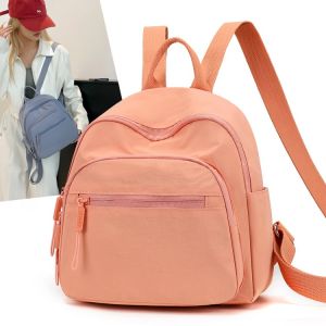 Womens Casual Multi-pocket Lightweight Backpack New 2024 Autumn Waterproof Chest Bag Soft Handle Nylon Lining School Scene