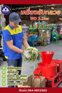 เครื่องสับกล้วยรุ่นฮอต WD 2.2Kw – 13 ใบมีด  สับเร็ว งานออกมาสวย เนียนกริบเสียงเบา ไม่รบกวน มอเตอร์ 3 แรง แกร่ง ทน ใช้นาน