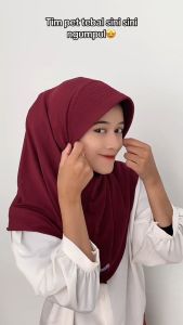 Kerudung Bergo Sport Jersey Premium Jilbab Instan Pet Tebal Ukuran M Hijab Sport Pet Tebal Haura
