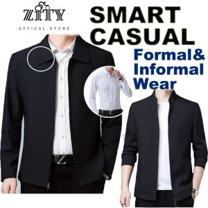 ZITY Jaket Lelaki Newest Solid Business Mens Jacket Men Zip Up Jacket