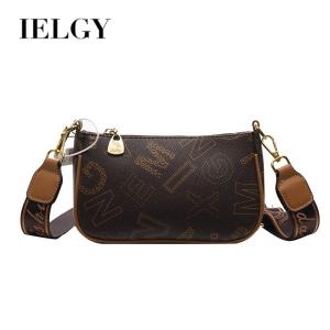 IELGY messenger bag womens all-match fashion letters retro broadband armpit small square bag