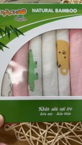 Hộp Khăn sữa Sợi Tre Cao Cấp Kachoo Baby in hình - Kích thước 30x30cm ( Tùy chọn 2 lớp 4 lớp)