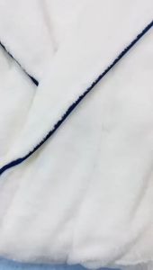 VIP Fleece Cotton Bath Robe With Navy Blue Line (MY Ready Stock)