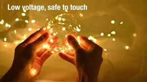 LED Fairy Lights Battery Operated Remote Copper Wire Light Garland Birthday Wedding Party String Lights For Home Decoration