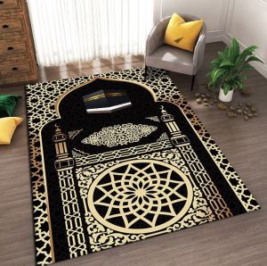 Thảm Nhà Thờ Hồi Giáo VIKAMA 100% Polyester Thảm Chống Trượt Chống Nước In Họa Tiết Dân Tộc Cho Phòng Khách Phòng Ngủ Phòng Cầu Nguyện