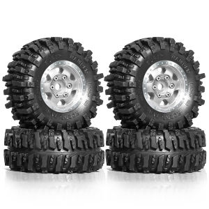 Bộ Lốp Bánh Xe Hợp Kim Beadlock RED SPIDER 4 Chiếc 55mm 1.0 Inch Dành Cho Xe RC Crawler 1/18 TRX4M SCX24 Nâng Cấp Phụ Kiện Kim Loại