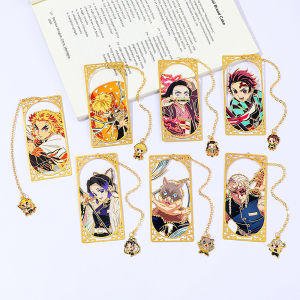 Japanese anime kimetsu no yaiba metal bookmark - European book bottle bookmark durable reading mark suitable for fantasy liter