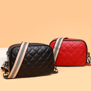 2023 New Arrival Fashion Leather Shoulder Bag Small Bag First Layer Cowhide Quilted Broadband Crossbody Camera Small Square Bag