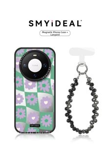 Smyideal | Magnetic Attraction Phone Case for Huawei Various Models Checkerboard Purple Flower