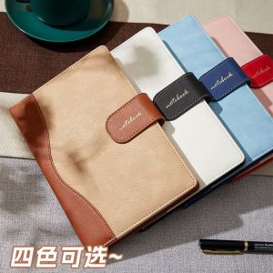 (สามารถแกะสลักโลโก้ได้) สมุดโน๊ตธุรกิจหนังหัวเข็มขัดขนาด A5 สมุดบันทึกการประชุม สมุดจดบันทึก ไดอารี่ สมุดสรุป บันทึกการเดินทาง 128 แผ่น 256 หน้า