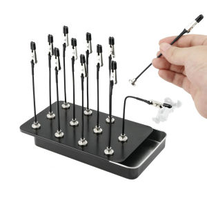 Model Painting Stand Base 12PCS Magnetic Flexible Alligator Clip Sticks Kit with Brush for Model Paint Base Airbrush Spray Tool