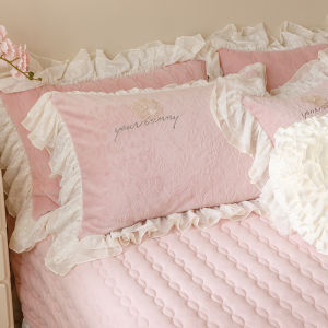 Áo Gối Nhung Bông Sữa Họa Tiết Công Chúa Hàn Quốc Áo Gối Nhung San Hô Ấm Áp Cho Bé Gái Áo Gối Ren Họa Tiết Mùa Đông Cho Trẻ Em