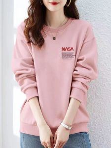 หลวม Fit Pure ผ้าฝ้าย คอกลมแขนยาว เรียบง่าย สไตล์ ผู้หญิง เสื้อสเว็ตเชิ้ต ทันสมัย ลำลอง สบาย เสื้อท่อนบน สําหรับสํานักงาน