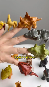 VINTLOOK  ข้อต่อเลื่อนได้ไดโนเสาร์กัดนิ้วของเล่นไทรันโนซอรัสตุ๊กตาเร็กซ์เด็กจำลองสัตว์ด้วยมือ