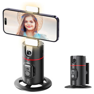 Remote 360° Rotation Auto Face Tracking Phone Holder with Foldable AI Gesture Control Moving Tripod