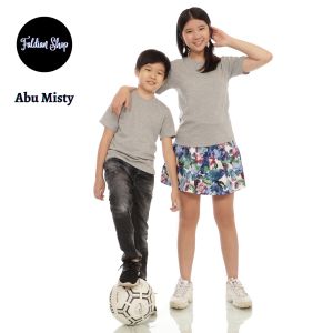 Kaos Polos Anak Oneck Lengan Pendek Bahan Katun Combed 30s Warna Abu Misty