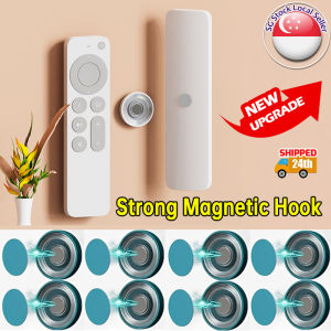 🇸🇬【SG stock】Magnetic Hooks Wall Mount Strong Magnet Holder Hook for Fridge Sticker Remote Control Storage Holder Cabinet Home Organizer Hook Circular magnetic suction socket fixed artifact hole-free bedroom remote control storage wall-mountedr