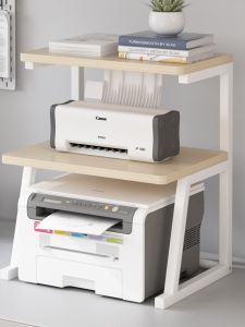 Modern Minimalist Office Desktop Three-Layer Printer Stand Pin-Type Receipt Printer Copier Storage Rack Metal Welding Craft