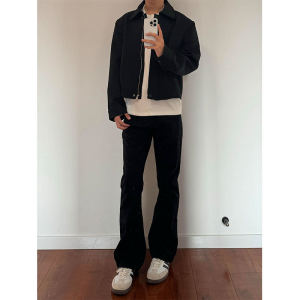 กางเกงยีนส์ทรงตรงเอวสูงผู้ชาย สไตล์อเมริกัน ทรงหลวม กางเกงขายาวทรงตรง ทรงหลวม ทรงหลวม ทรงหลวม