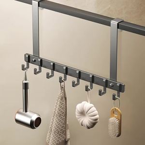 SXH  Space Aluminum Door Rear Hook Hanging Door Ready-to-Use No Punch Hanger Clothes Storage Rack Door Hanger Wall Hanger