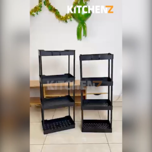 Rak Plastik 4 Susun Tahan Air-Kapasitas Besar - Cocok Dapur/Kamar Mandi