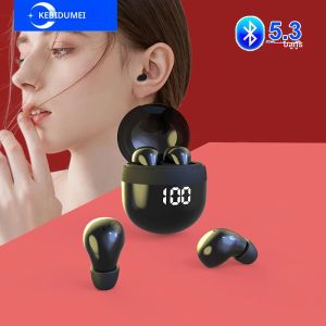 มินิที่มองไม่เห็นหูฟังบลูทูธ 5.3 หูฟังไร้สายชุดหูฟังไฮไฟสเตอริโอหูฟังลดเสียงรบกวนสําหรับ Xiaomi iPhone