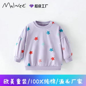 Áo Nỉ Trẻ Em Malwee Mùa Thu Đông Mới Cổ Tròn Dài Tay Thường Ngày Cho Bé Gái Áo Nỉ Cotton Pha Polyester Thoải Mái Mặc Hàng Ngày