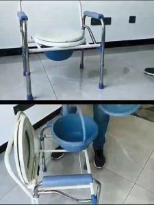 เก้าอี้นั่งถ่าย สุขภัณฑ์เคลื่อนที่ เก้าอี้ผู้ป่วย 2 IN 1 พับได้ สุขาคนป่วย อลูมิเนียม