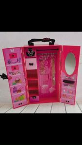 Tủ quần áo đồ chơi thay đồ búp bê Barbie 108 chi tiết thời trang hiện đại 2024 Tủ quần áo búp bê Thay đồ búp bê Búp bê Barbie