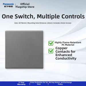 Panasonic | Misty Grey AC Suitable Dual Control Socket with 5 Holes and USB 16A