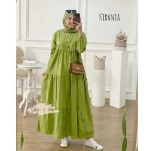DAKHOCY Midi Dress Terbaru Style Kirania Bahan Katun Crinkel Airflow Ukuran S M L XL XXL