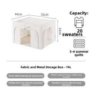 Foldable Stackable Fabric Storage Box With Window
