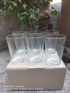 gelas kaca polos 6pcs