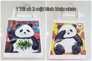 [Sẵn] Túi Tote Canvas Gấu Trúc Panda Đỉnh lưu (Hoahoa Fubao...)
