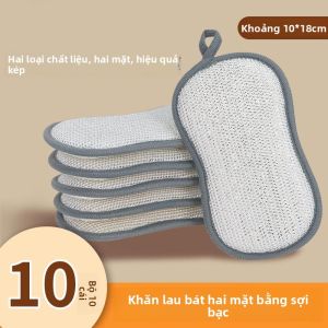 MONLEYTA | Khăn lau rửa bát hai mặt bằng sợi bạc của Nhật Bản dùng trong nhà bếp Chổi rửa chén không gây hư hại cho chén không dính dầu